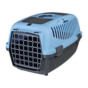 Переноска Trixie для тварин до 8 кг Capri 2 пластикова сіра/синя XS-S 37*34*55 см