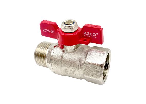Кран кульовий Nickel PRO PN40 3/4"ЗВ червоний метелик ASCO 1/20 | Зображення 2