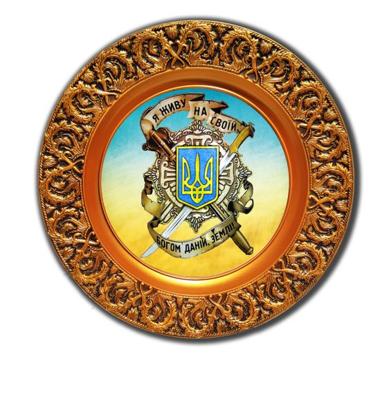 Патриотическая тарелка " Я живу на своей богом даной земле" тарелка с украинской символикой | Зображення 1