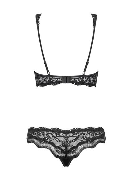 Комплект мереживний Obsessive Luvae чорний, S/M | Зображення 5