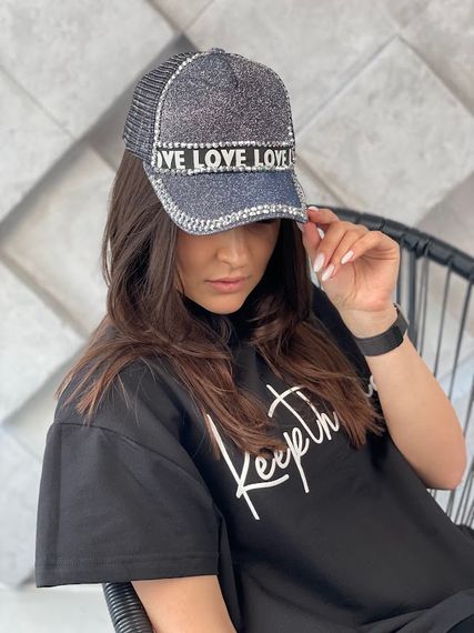 Джинсова кепка "Love" Носи своє 56 Сірий (2310-01) | Зображення 1
