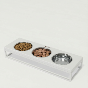 Миски на подставке для котов и маленьких собак Hollky Base Bar (3 × 0,45 л) Bar-54187-WHWH