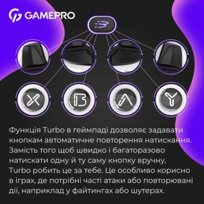 Геймпад GamePro GPX13W 2.4G/BT 5.1/USB/PC/iOS/Android RGB White (GPX13W) | Зображення 4