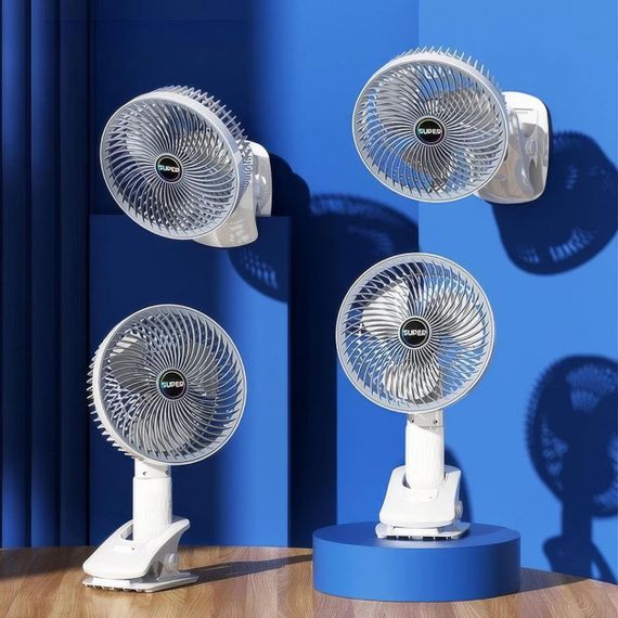 Вентилятор міні портативний Desktop Fan Multi-function акумуляторний із прищіпкою Білий RD-2227 | Зображення 6