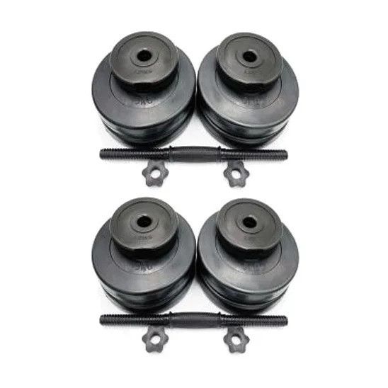 Гантели наборные композитные в пластиковой оболочке 2 шт по 25,5 кг Rock Pro NE-PL-G-025-2 | Зображення 1