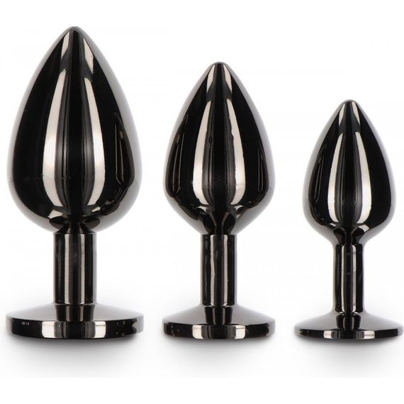 Анальна пробка із кристалом, S, Taboom, метал, чорна sexstyle | Зображення 2