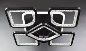 Люстра світлодіодна стельова LED світильник для квартири на стелю лед з пультом 25991 Чорний 11х40х40 см.