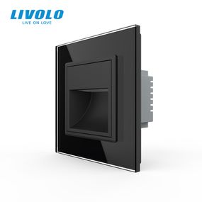Світильник для сходів LIVOLO, чорний, скляна рамка, тепле світло 2700K, 230В, 0.35Вт