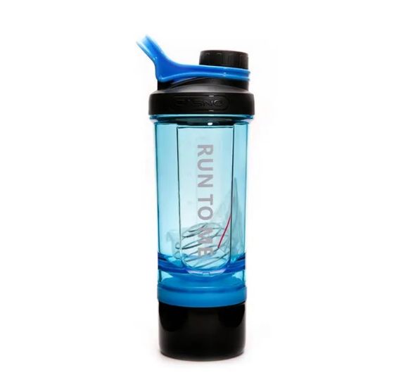 Шейкер спортивний з контейнером Casno 600 мл KXN-1199 з вінчиком Синій (KXN-1199_Blue)