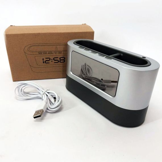 Годинник підставка для ручок 038, настільний електронний годинник з підсвічуванням, лід годинник настільний | Зображення 1