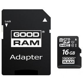 Карта пам'яті GoodRam microSDHC 16GB Class 10 UHS I (M1AA-0160R12) + SD адаптер (M1AA-0160R12)