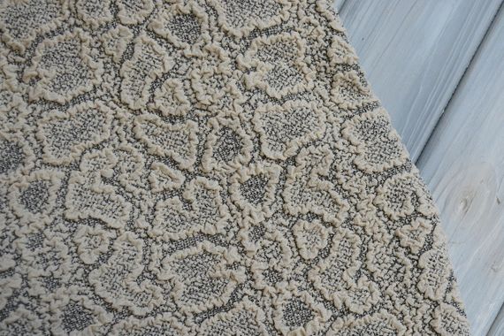 Жаккардовый чехол на диван + 2 кресла Stone без юбки ванильный | Зображення 2