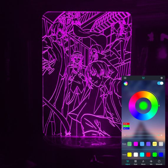 Акриловый светильник-ночник управление с телефона Великий из Бродячих Псов tty-n000813