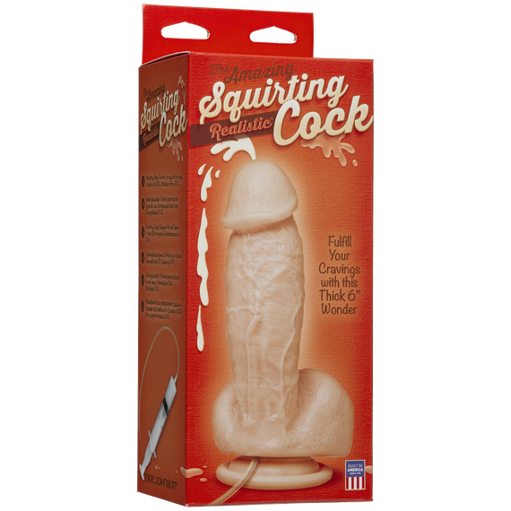 Фалоімітатор, що кінчає Doc Johnson The Amazing Squirting Realistic Cock, ПВХ, діаметр 5,1см | Зображення 2