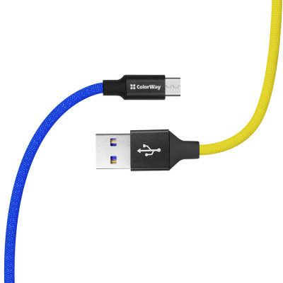 Дата кабель USB 2.0 AM to Micro 5P 1.0m National ColorWay (CW-CBUM052-BLY) | Зображення 3