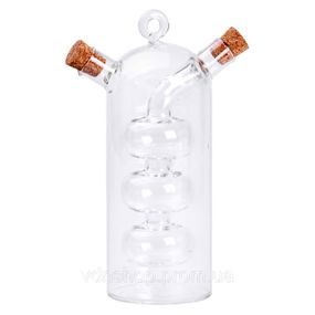 Бутылка для масла и уксуса 2 в 1 стеклянная 400 мл для оливкового, подсолнечного масла и уксуса HP-34-15