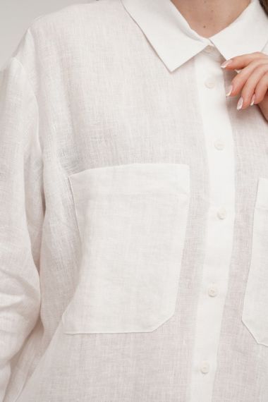 Сорочка SoundSleep Linen лляна L біла (653590753322) | Зображення 4