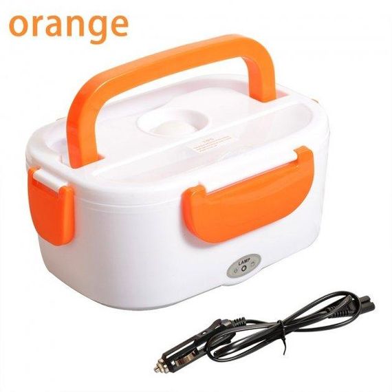 Электрический ланч-бокс контейнер Electronic Lunchbox YS 001 40 W с подогревом термос для еды оранжевый | Зображення 1