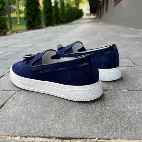 Сині лофери на білій підошві 45 розмір | Зображення 3