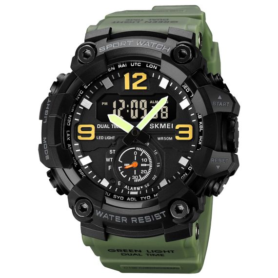 Чоловічий годинник Skmei 1965AG army green.
