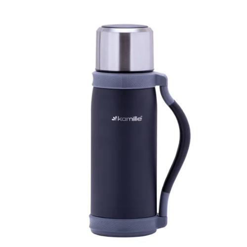 Термос 1200мл з нерж.сталі (блакитний, фіолет., Оранж., Салат.) KAMILLE | Зображення 3