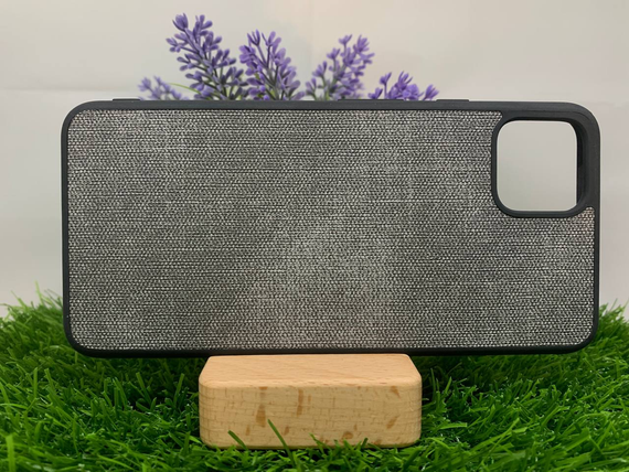 Чехол накладка Google Pixel 4XL тонкий ткань темно-серый