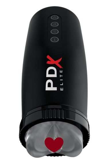 Мастурбатор Pipedream PDX Elite з вібрацією та всмоктуванням, чорний, 22 см Sex Aura