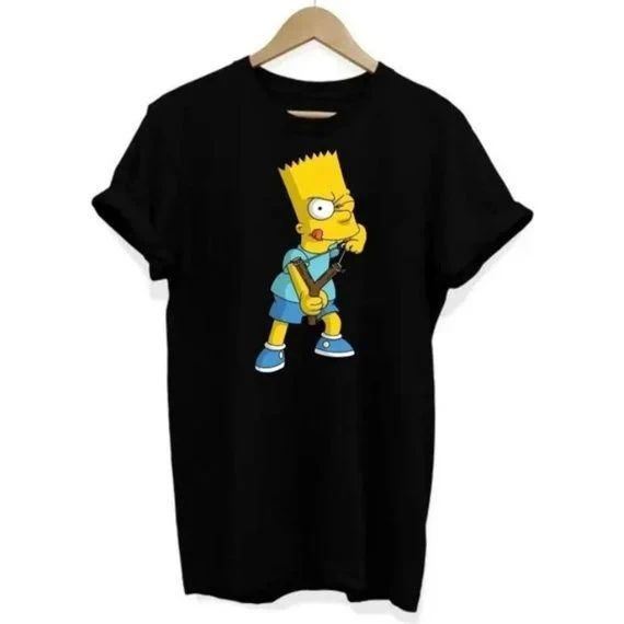 Футболка мужская с принтом повседневная S Черная