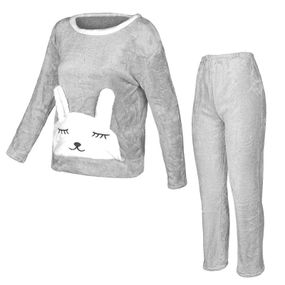 Женская пижама Lesko Bunny Gray L флисовая теплая костюм для дома