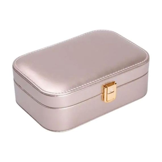 Скринька для прикрас з еко шкіри 20×14×7 см із дзеркалом органайзер для ювелірних виробів HP-5-32GOLD | Зображення 2