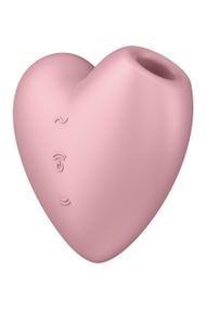 Вакуумный стимулятор-сердечко с вибрацией Satisfyer Cutie Heart Light Red Sex Aura