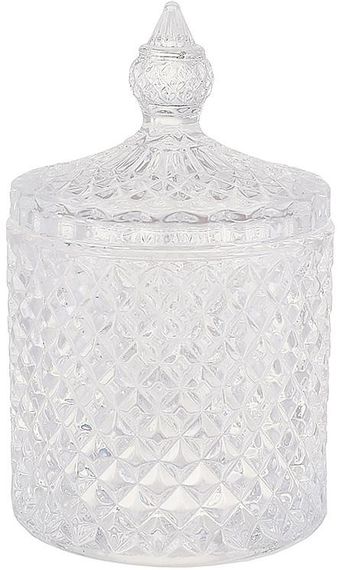 Цукорниця скляна "Crystal Glass" 300мл зі скляною кришкою, прозора