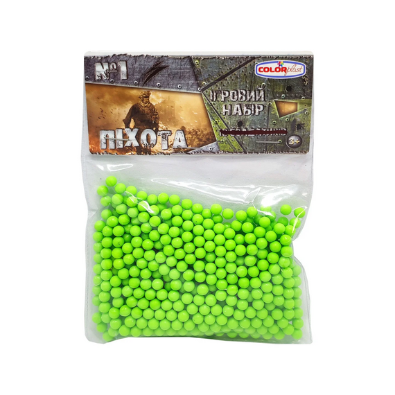Пластиковые пульки (шарики) для детского оружия 1-153, 6 мм 500 шт Салатовый