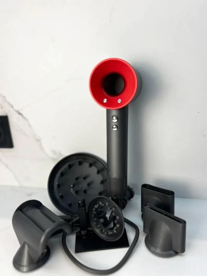 Фен Super Hair Dryer Червоний з іонізацією та турборежимом 5 насадок (Y-1)