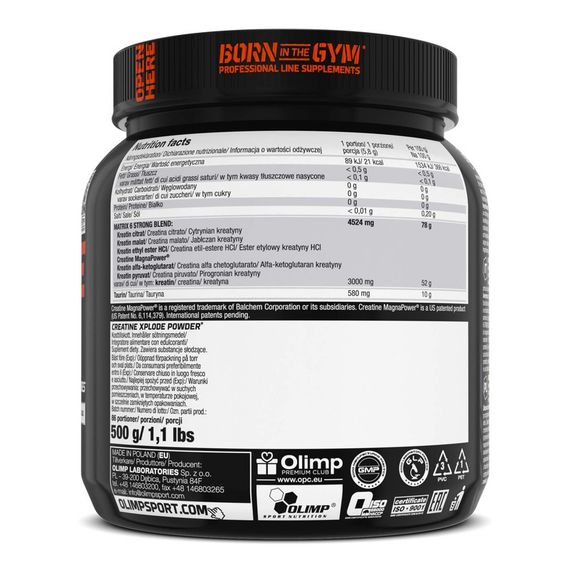 Креатин Olimp Creatine XPLODE 500 g (Orange) | Зображення 1