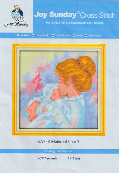 Набір для вишивання за нанесеною на канву схемою "Maternal Love 3". AIDA 14CT printed, 21*21 см | Зображення 1