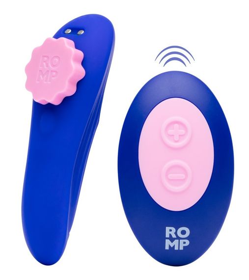 Вибратор в трусики ROMP Party с беспроводным пультом управления, синий Sex Aura