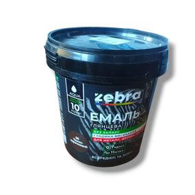 Акрилова емаль Zebra 0.7 кг Темно-коричнева (№88) – без запаху, насичений колір, не вигоряє
