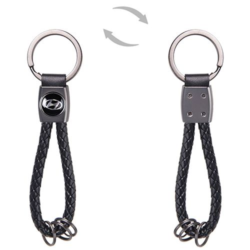 Брелок шкір. зам. плетений з кільцями CN HYUNDAI