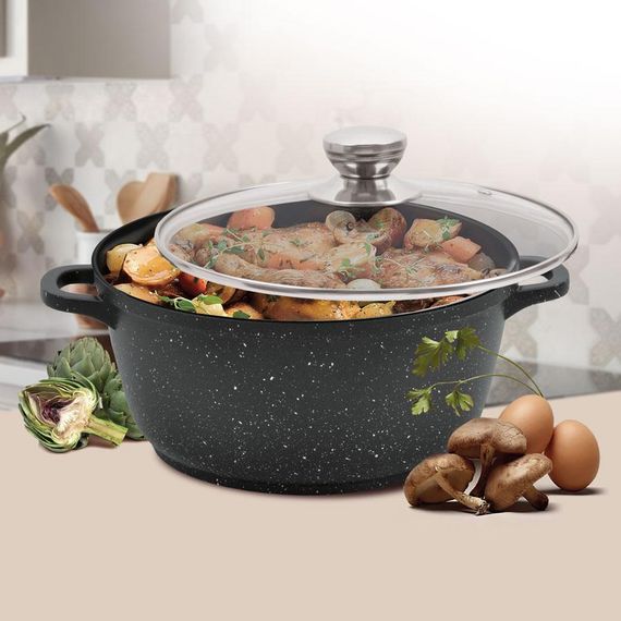 Каструля Maestro MR-4224, 4 л, 24 см, алюмінієва з кришкою та антипригарним покриттям | Зображення 1