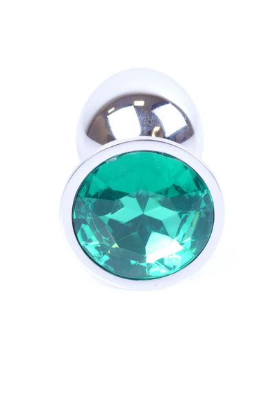 Анальна пробка - Jewellery Silver Plug Green | Зображення 3