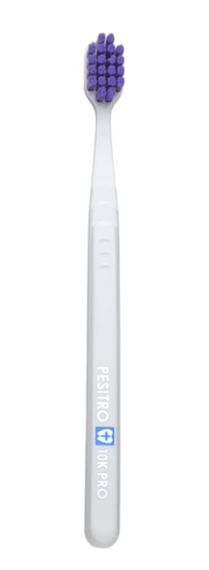 Зубна щітка Pesitro 10К UltraSoft PRO біла з фіолетовим