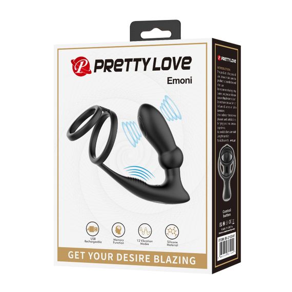 Ерекційне кільце з анальним вібро стимулятором Pretty Love - EMONI, BI-210341 Sex Aura | Зображення 9