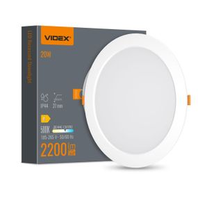 Світлодіодний світильник Back вбудований круглий VIDEX 20W 5000K