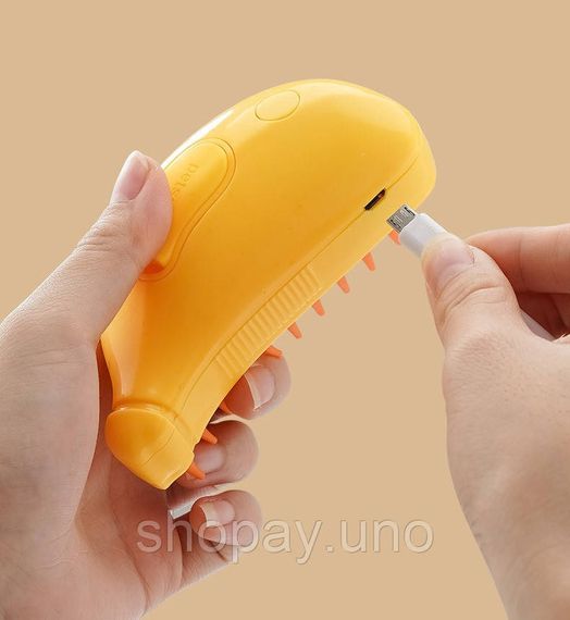 Парова щітка PET SPRAY BRUSH для вичісування вовни собак та котів з розпилювачем · USB зарядка | Зображення 3