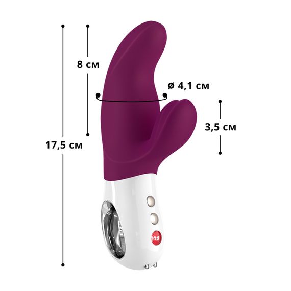 Вібратор-кролик Fun Factory MISS BI grape/white, 2 незалежні мотори, діаметр 4,2 см | Зображення 1