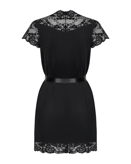 Халат Obsessive 810-PEI-1 peignoir Черный L/XL | Зображення 3