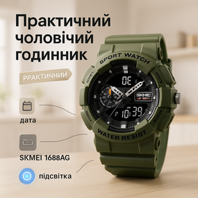 Годинник військовий чоловічий, Чоловічий водостійкий спортивний тактичний наручний годинник OU-77