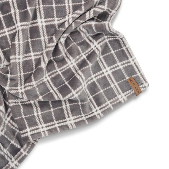 Плед Pet Fashion Bliss 2 для собак і котів плюш сірий картатий 70,5х94 см | Зображення 3