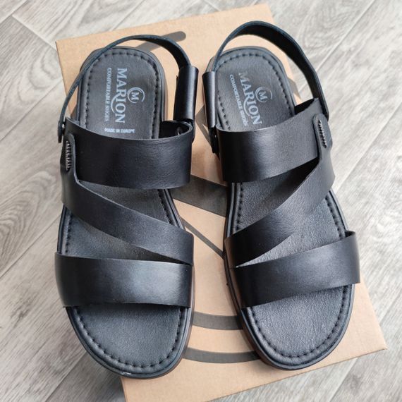 Чоловічі сандалі шльопанці чорного кольору. Літнє взуття | Зображення 3